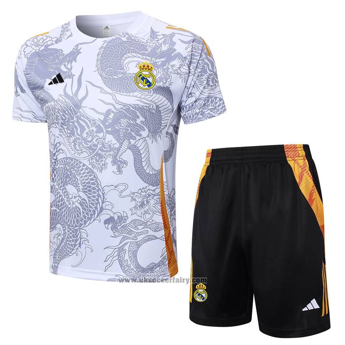 Tracksuit Real Madrid Dragon Short Sleeve 2024-2025 White - Shorts